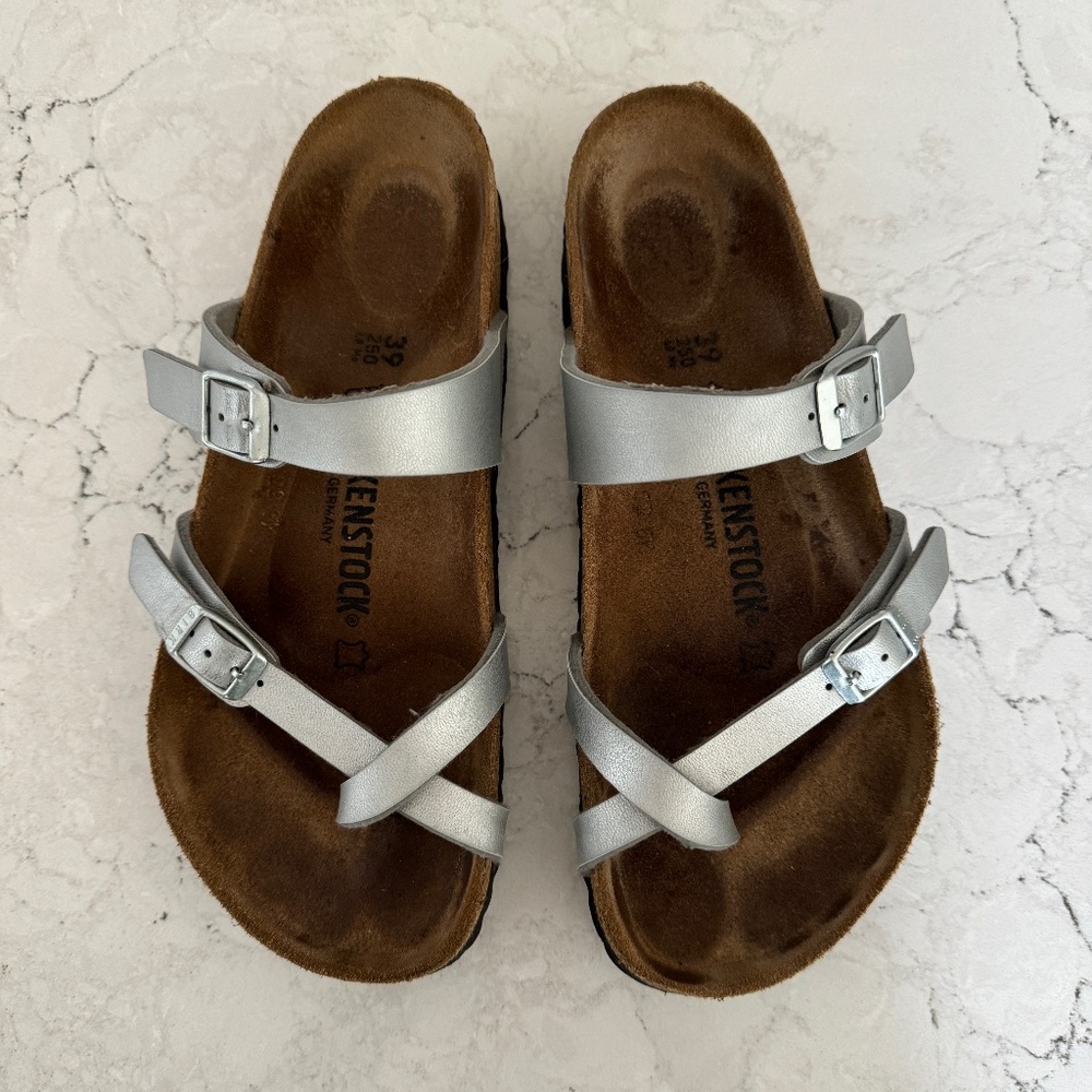 Birkenstock Silver Mayari Sandals Size 39